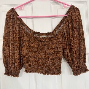 Urban outfitters Giselle cheetah print crop top